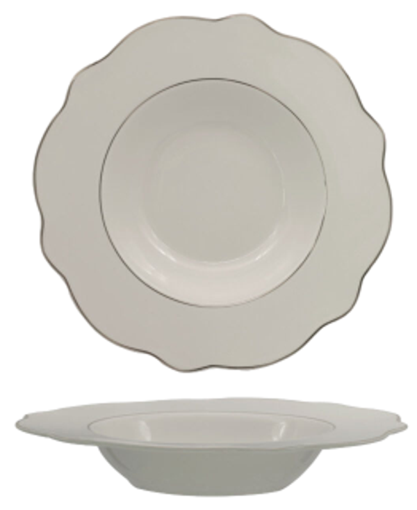 FENIXE GRACE FILO ORO / Piatto pasta bowl / porcellana / diam. cm.27 / int. diam. cm.16,5 / 6 pezzi