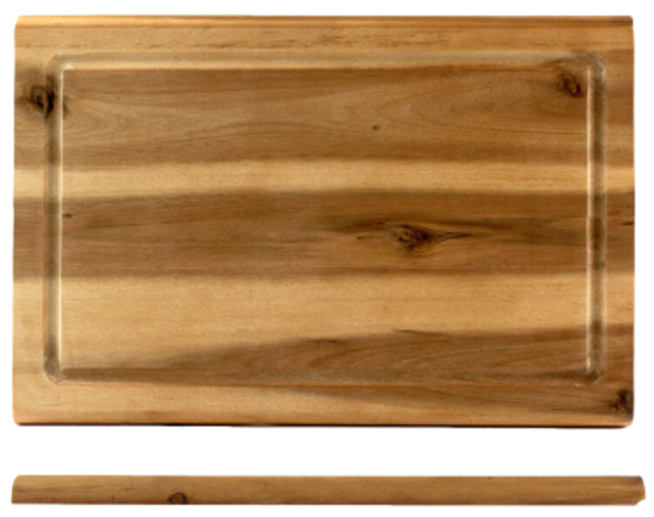 Tagliere Rettangolare - Legno di acacia cm.32x21 H cm.1,5 con scanalatura (1) - Cod. AGAP/24133