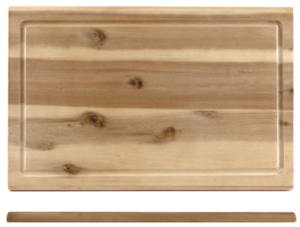 Tagliere Rettangolare - Legno di acacia cm.40x26 H cm.1,5 con scanalatura (1) - Cod. AGAP/24134