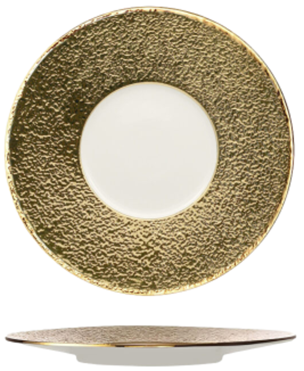 FENIXE INFINITY GOLD / Piatto Piano / Porcellana / diam. cm.30 / 3 pezzi