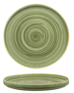 Piatto piano / Porcellana / Decorato a mano / Impilabile / diam. cm.26 / H cm.2,7 / 6 pezzi / SANGO KADEN MEADOW GREEN