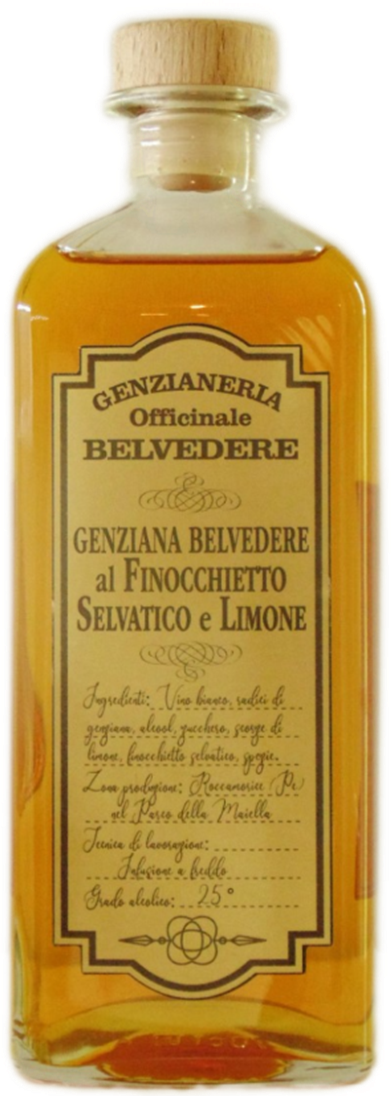 GENZIANERIA OFFICINALE BELVEDERE - "AL FINOCCHIETTO SELVATICO E LIMONE" Liquore di Genziana 70cl (6)