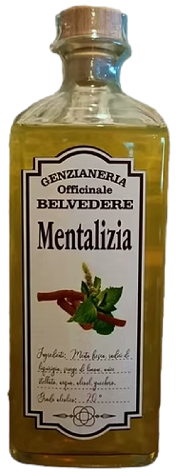 GENZIANERIA OFFICINALE BELVEDERE "MENTALIZIA" Liquore di Menta e Liquirizia 70cl (6)
