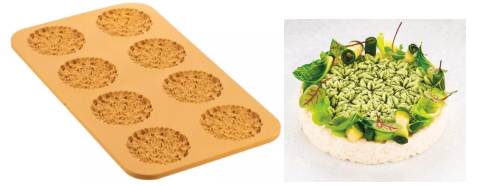 STAMPO - HI028603 - "ERBETTA 43" Stampo in silicone per la realizzazione di 8 cerchi erbetta  (1)