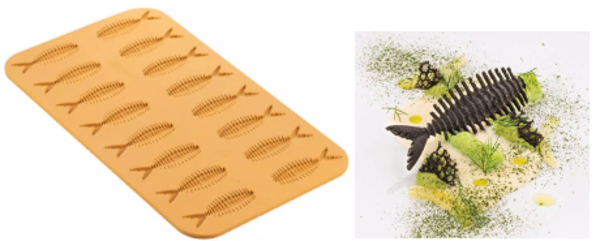 STAMPO - HI028598 - "LISCA 4" Stampo in silicone per la realizzazione di 16 lische (1)