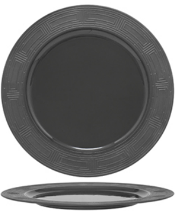 PIATTO PIANO - ESSENTIA "LABYRINTH BLACK" Interno lucido / esterno satinato cm.26,4 (8) Cod. HI036020