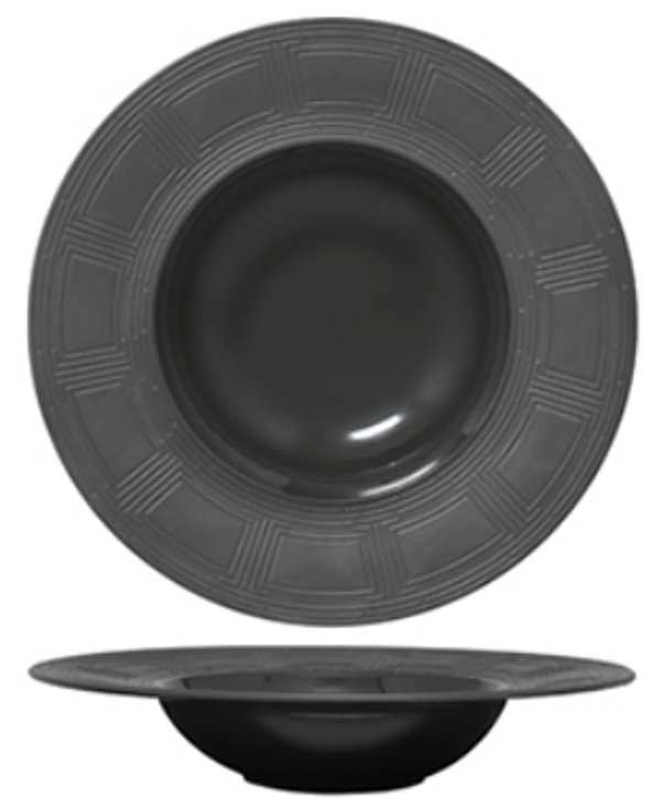 PIATTO PASTABOWL - ESSENTIA "LABYRINTH BLACK" interno lucido / esterno satinato cm.31 / interno cm.18 (8) Cod. HI036021