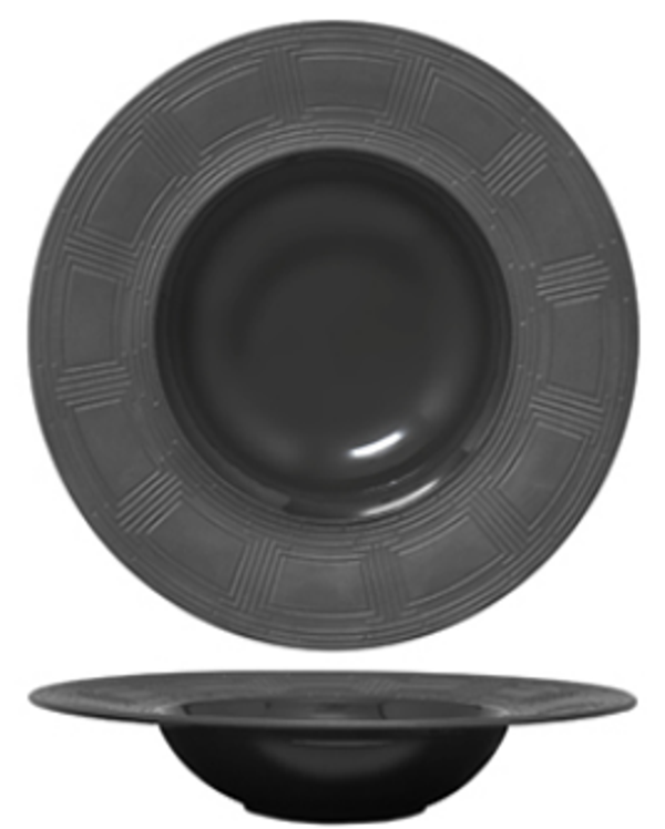 PIATTO PASTABOWL - ESSENTIA "LABYRINTH BLACK" Interno lucido / esterno satinato cm.23 / interno cm.13,3 (8) Cod. HI036022