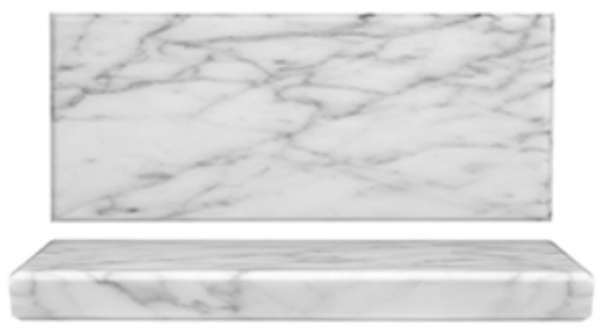 VASSOIO - ESSENTIA "MARBLE" Rettangolare White cm.25x9 / h cm.2 (3) Cod. HI036063