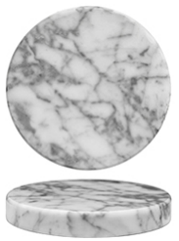 PIATTINO - ESSENTIA "MARBLE" Tondo WhiteØ cm.13 / h cm.2 (3) Cod. HI036065