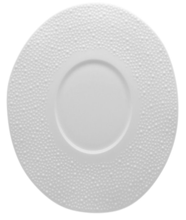 PIATTO PIANO - FENIXE "KORALIA GOURMET" Porcellana lucida con decoro in rilievo Ø cm.31 / interno cm.14 (6) Cod. HI036752