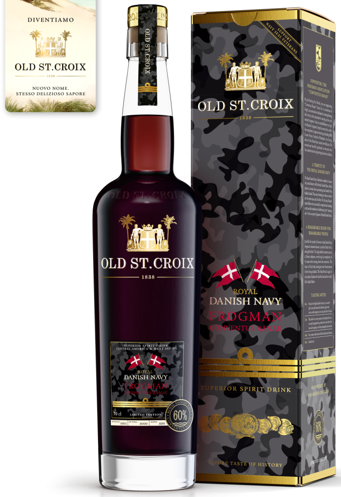 OLD ST. CROIX - "ROYAL DANISH NAVY FROGMAN CONVENTUS RANAE" Premium Rum 70cl (6) - Cod. PSEN/03831