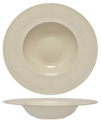 HI036017 - ESSENTIA "LABYRINTH" Beige interno lucido / esterno satinato Piatto Pastabowl gourmet cm.31 (8)