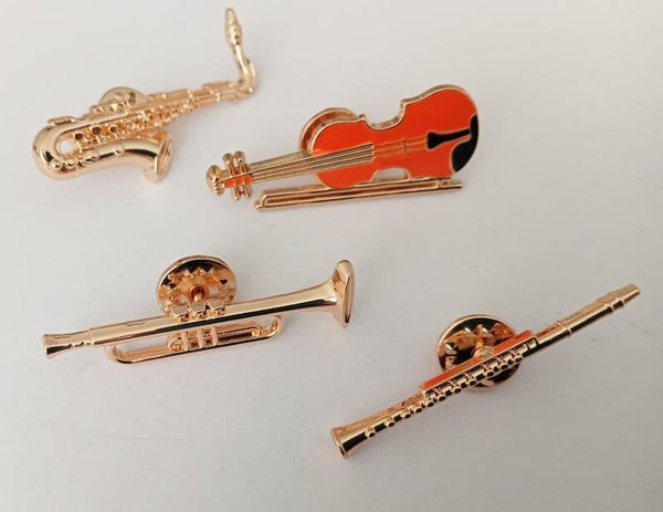Kleine muziekinstrumenten brochepinnen 10023