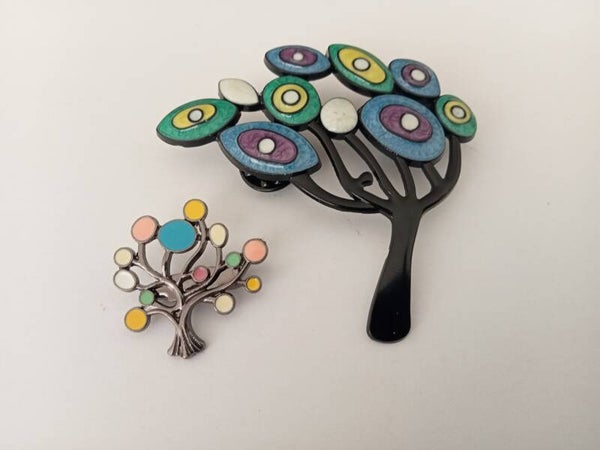 Boom broches met gekleurde takken 10039