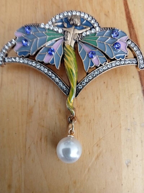 Jugendstil waaier broche 10061
