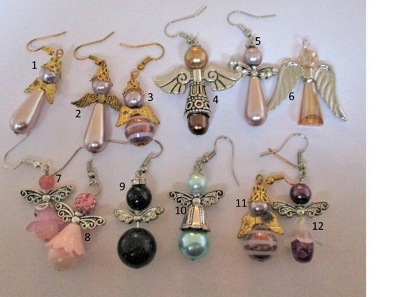 Engeltjes oorbellen glas 202038