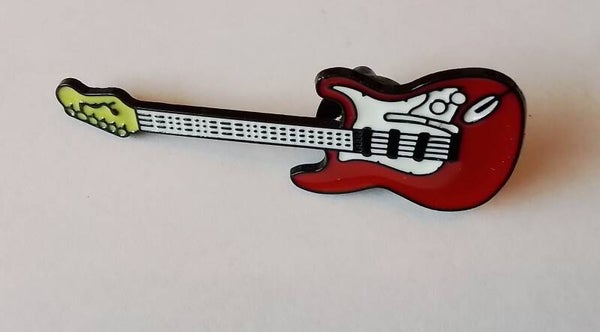 Broche rood met witte  gitaar 91219
