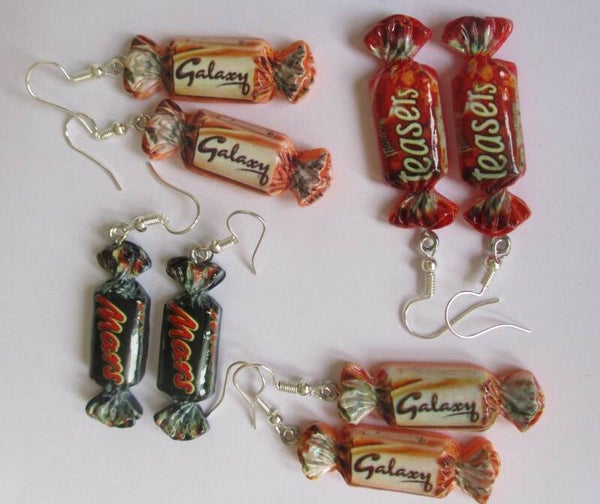 Chocolade snoep oorbellen 20270