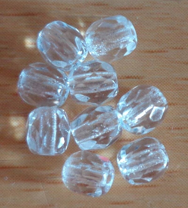 Transparant, heldere facetgeslepen glaskralen 4 x 5 mm kr90113 k17