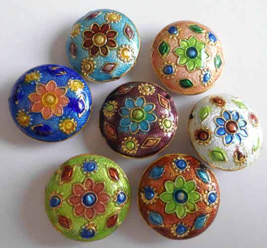 Cloisonné kralen 20 mm rond in diverse kleuren kc90657 T