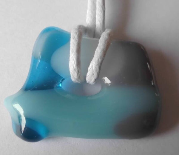 Wit blauw en grijs vierkante hanger zonder metaal 55157k