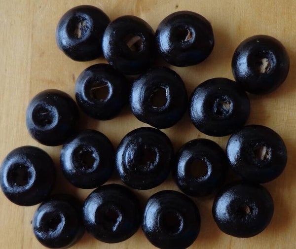 Zwarte of donkergroene houten discuskralen 7x3 mm kr90178 1-3a