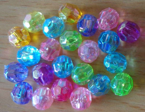 Gekleurde kunststof facetkralen 6 mm kr90195