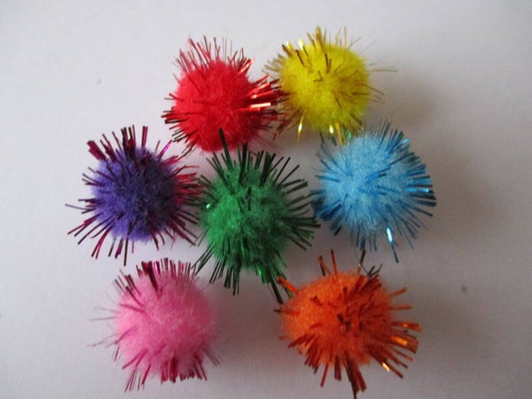 Pompoms pluizige glitter ballen kr90051 Va