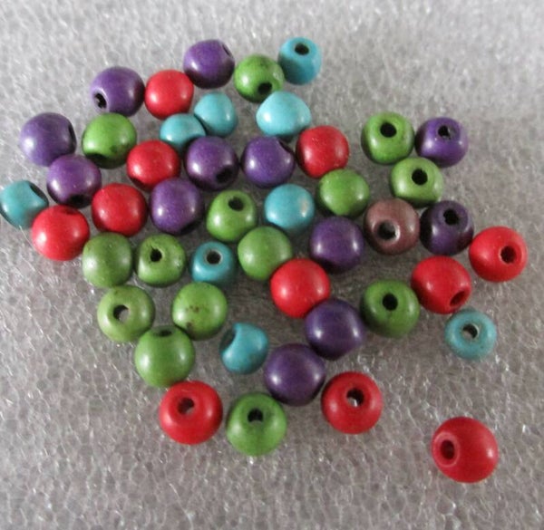 Natuursteen 4 mm mix paars, blauw, groen, bruin kn90099 3-2