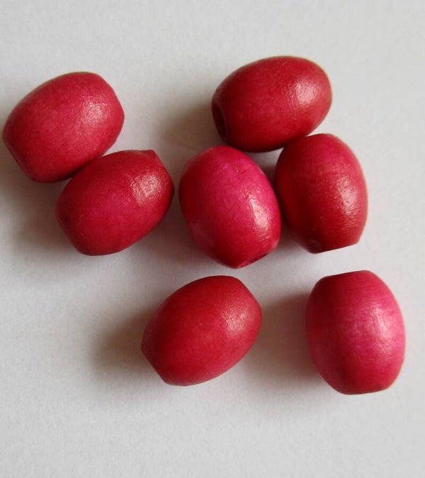 Houten ovale kralen fuchsia 10 x 8 mm kr90103 Aa