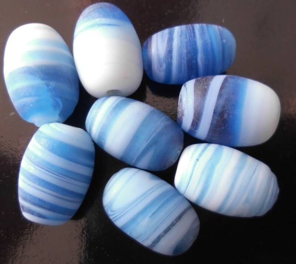 Blauwe foggy fancy glaskralen kr90507