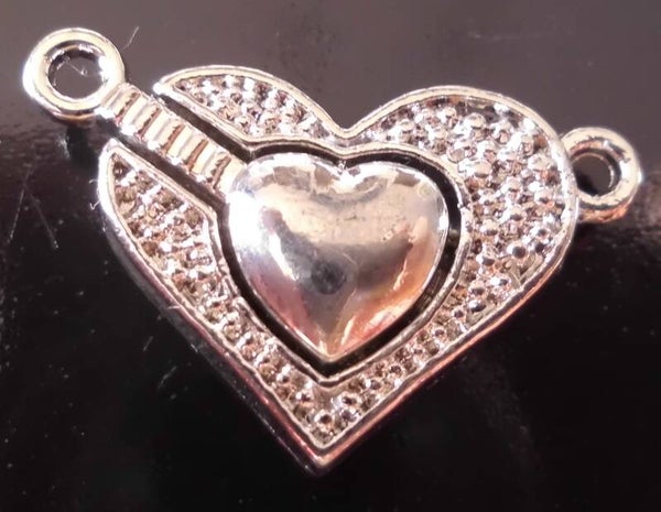 Magnetisch slot zilverkleurig hart 25x15 mm sl90527 Xa