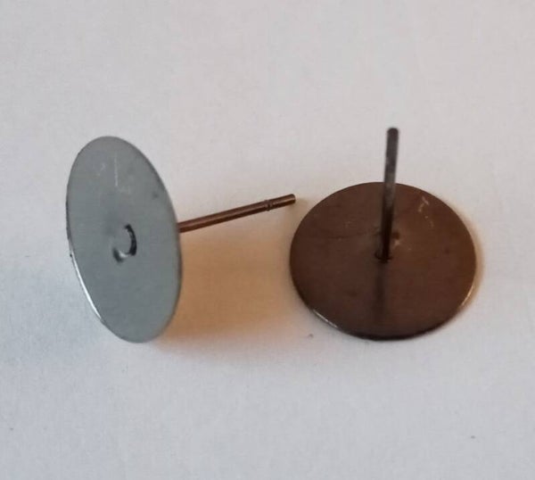 RVS oorsteker 12 mm plakvlak 90557 RVSa