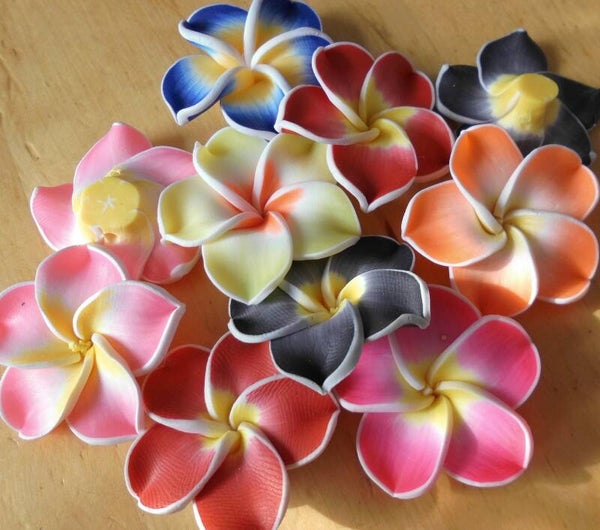 Gekleurde fimoklei bloemen in twee maten kr90263 Ha