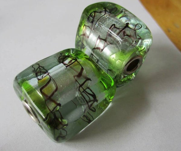 Pandora kralen vierkant zilverfolie groen 25x23x14 mm kr90647 4-1