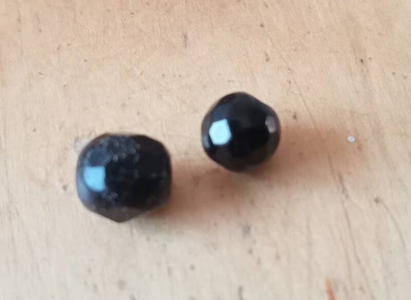 Zwarte facet geslepen glaskralen rond of ovaal kr90667 k14a