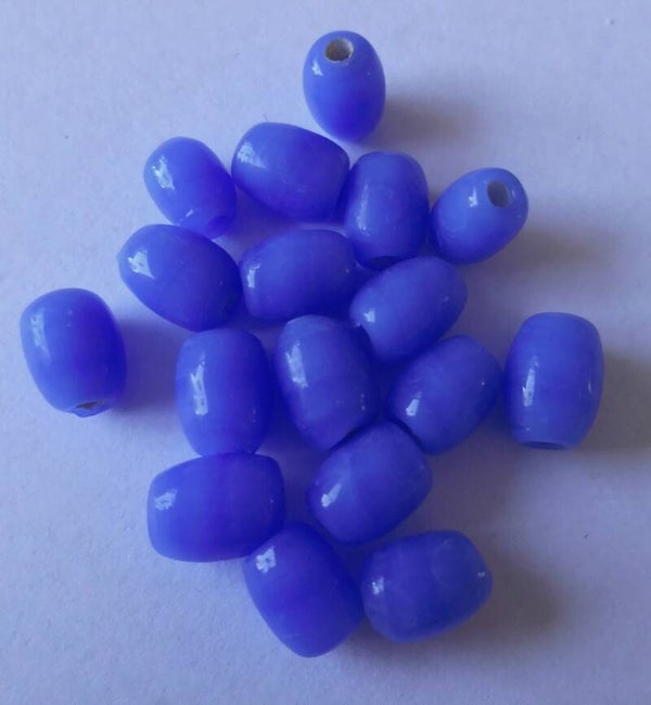 Glaskralen ovaal 6,5 x 4,5 mm korenbloemblauw kr90803 k19