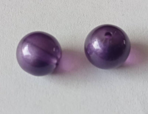 Glas parels doorzichtig 8 mm paars 90879 4-4a