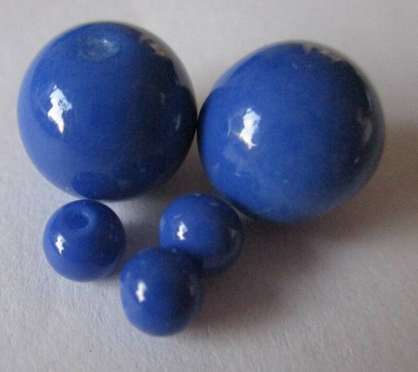 Kraal glas rond blauw 4 en 10 mm 90954 k7