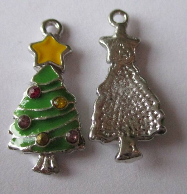 Kerstboom met gekleurde stras steentjes 23x10mm 90985 k2