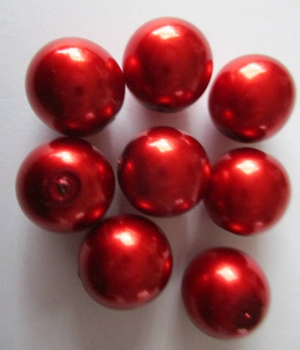 Kraal glasparel rond rood 14 mm kr90996 4-3a