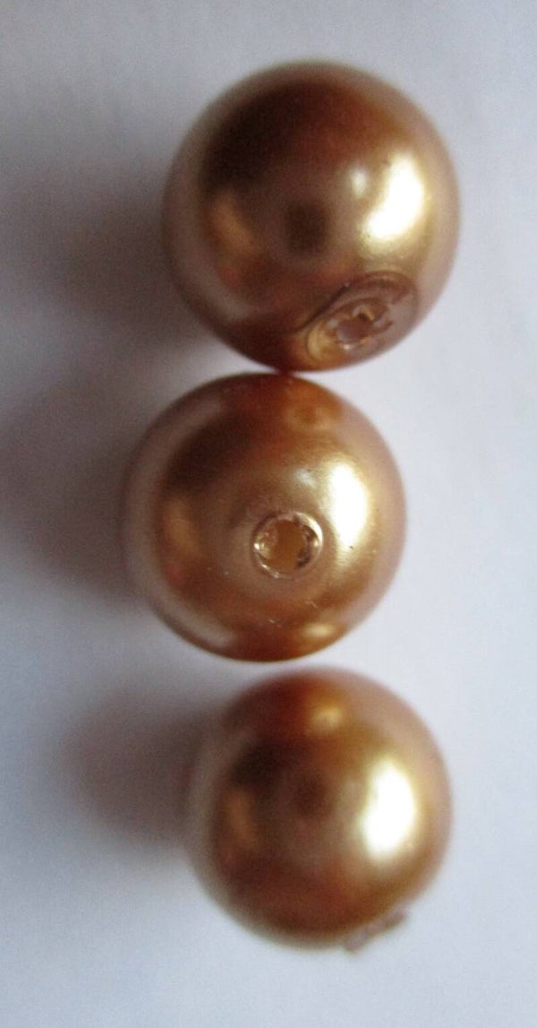 Kraal glas parel rond bruin 10 mm kr91041