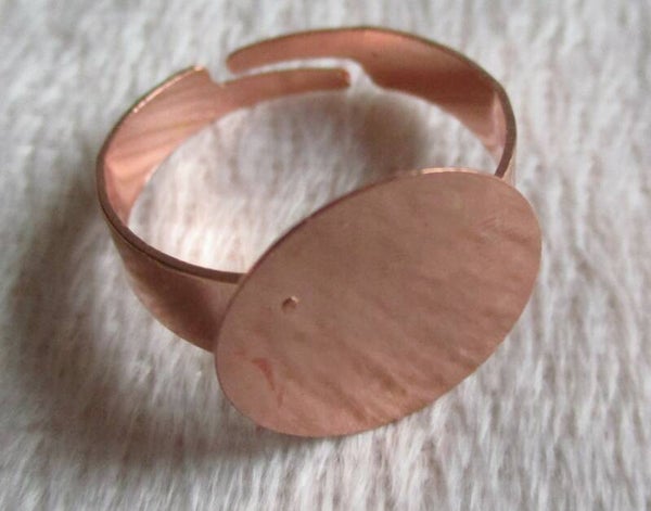 Ring rose goud kleur met plakvlak 15 mm on91105 k4