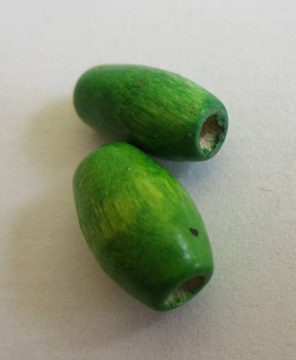 Ovale houten groene kralen 10x6 mm kr91129 Aa