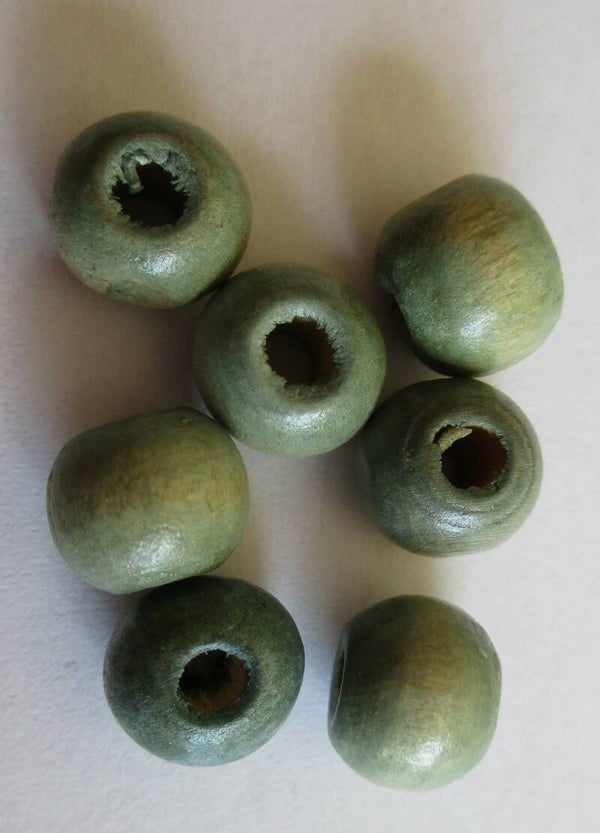 Houten kralen rond 8 x 6 mm blauwgrijs kr91133 Aa