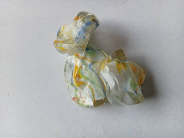 Witte grote handgemaakte golvende glaskralen 91210 2-2a
