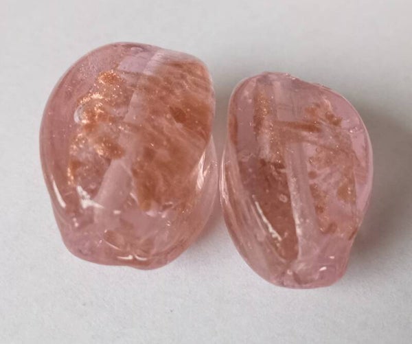 Grote roze glaskralen handgemaakt 91210 Ua