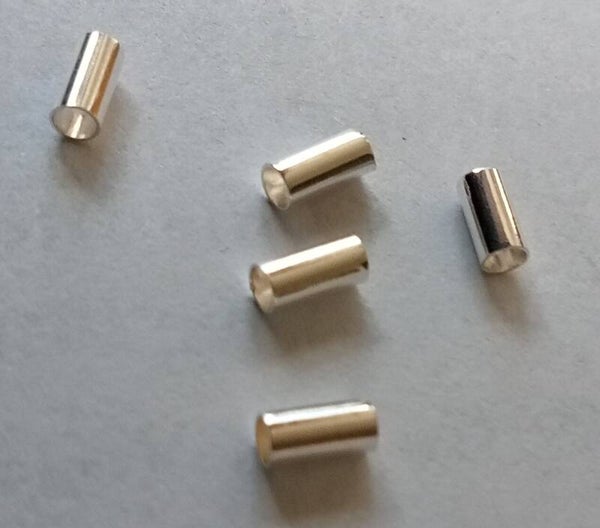 Verzilverd messing buisje 4x2 mm  91268 k13a