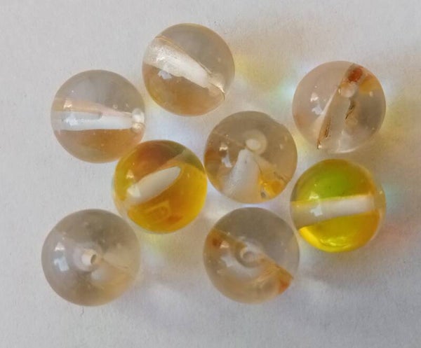 Gele glaskralen half transparant  8 mm 91270 Za